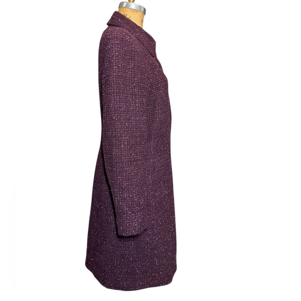 Jones New York Plum Tweed Pea Coat - Picture 3 of 5